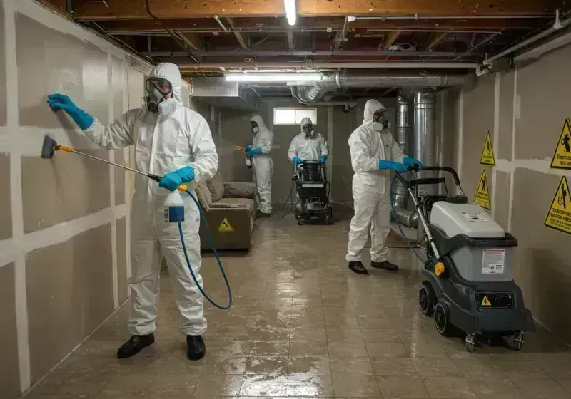 Basement Moisture Removal and Structural Drying process in Louisburg, KS